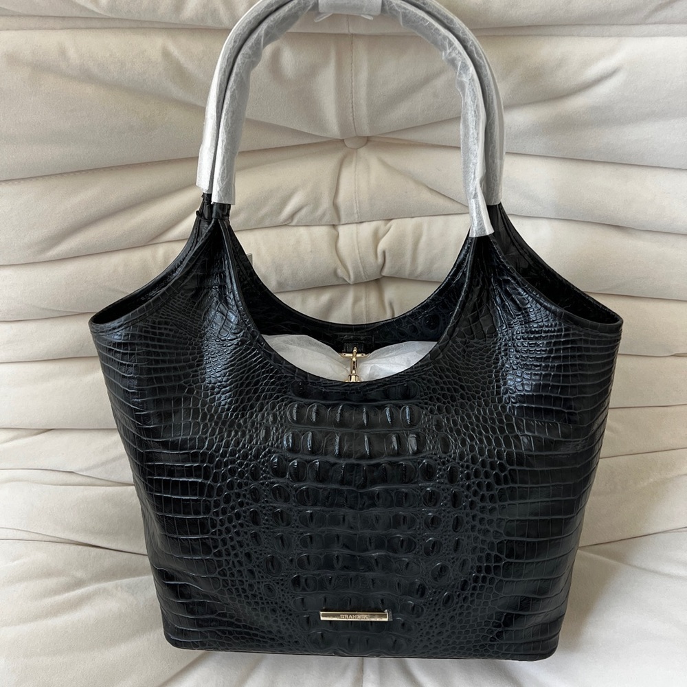 Black Crocodile-Embossed Bag